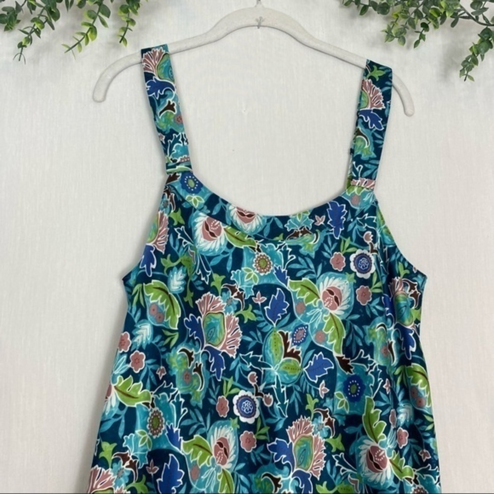 Cabernet Y2K Vintage Silky Satin Slip Dress Turquoise Retro Floral Print Chemise - Picture 12 of 12